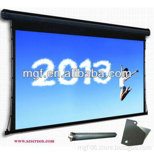 Electric Tab-tension Projector Screen/ Motorised wall hanging Tension Projector Screen